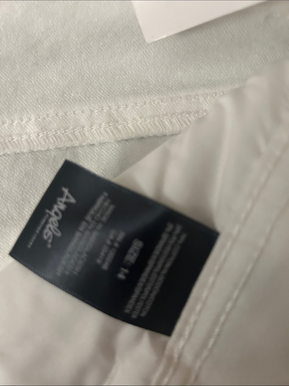 Angels Forever Young White Denim Frayed Hem Stretch Jean Shorts Tummy Tech - Picture 4 of 11